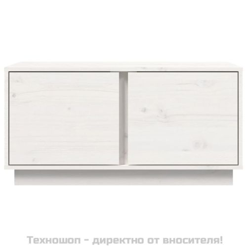 Кафе маса, бяла, 80x50x40 см, борово дърво масив