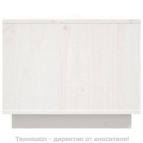 Кафе маса, бяла, 80x50x40 см, борово дърво масив