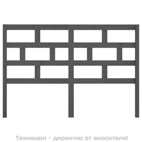Горна табла за легло, сива, 166x4x100 см, бор масив