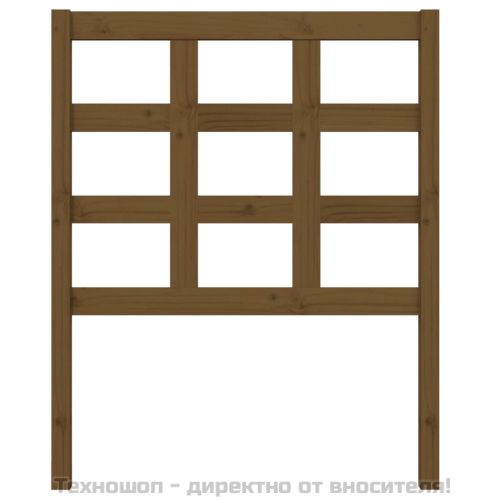 Горна табла за легло, меденокафява, 80,5x4x100 см, бор масив