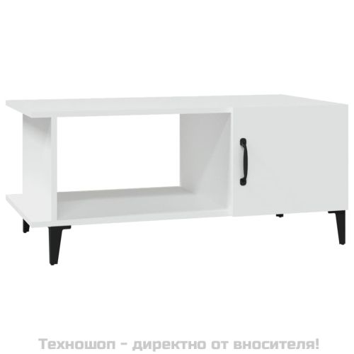 Кафе маса, бяла, 90x50x40 см, инженерно дърво