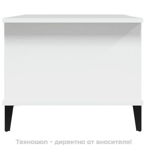 Кафе маса, бяла, 90x50x40 см, инженерно дърво