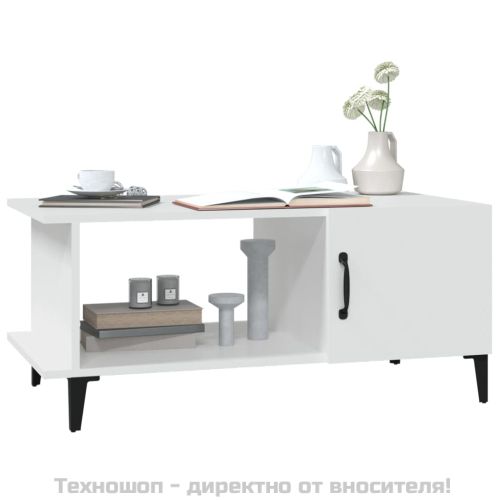 Кафе маса, бяла, 90x50x40 см, инженерно дърво