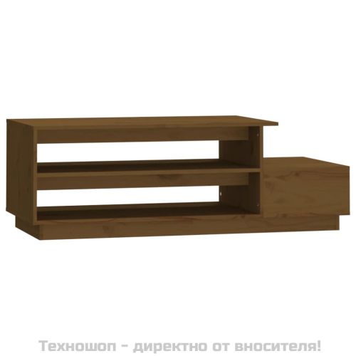 Кафе маса, меденокафява, 120x50x40,5 см, борово дърво масив