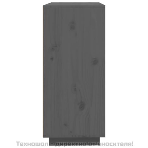 Сайдборд, сив, 60x35x80 см, бор масив