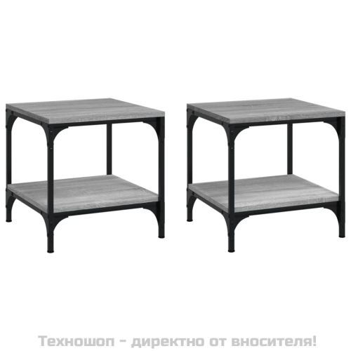 Странични маси, 2 бр, сив сонома, 40x40x40 см, инженерно дърво