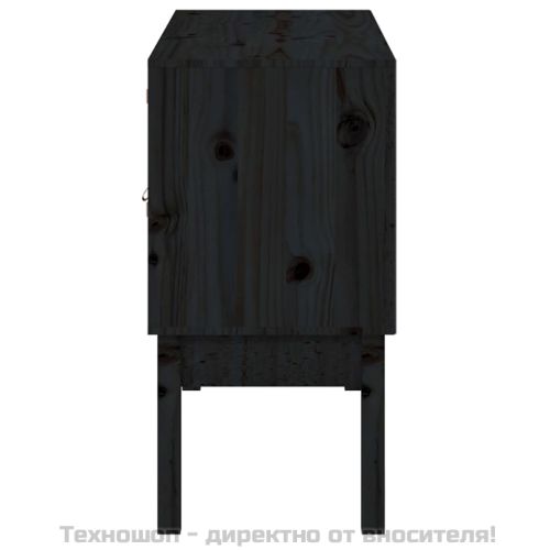 Сайдборд, черен, 110x40x78 см, бор масив