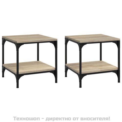 Странични маси, 2 бр, Дъб сонома, 40x40x40 см, инженерно дърво