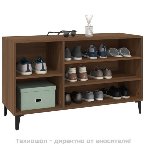 Шкаф за обувки, кафяв дъб, 102x36x60 см, инженерно дърво