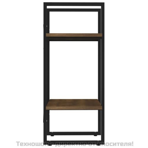 Библиотека на 2 нива, кафяв дъб, 40x30x70 см, инженерно дърво