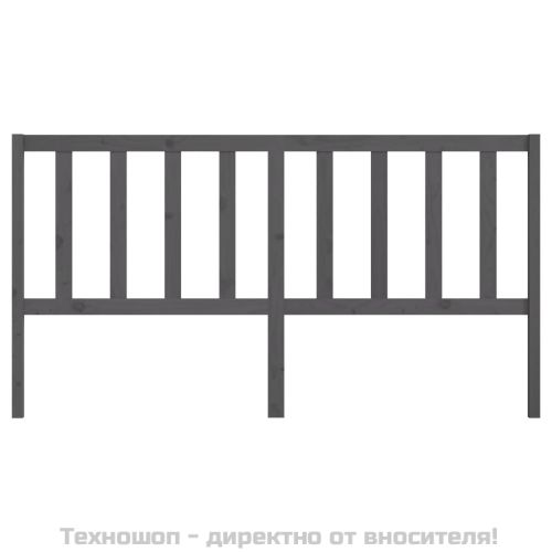 Горна табла за легло, сива, 186x4x100 см, бор масив