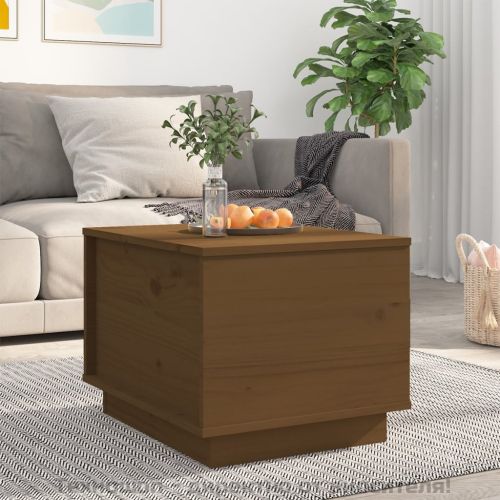 Кафе маса, меденокафява, 40x50x35 см, борово дърво масив