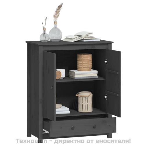 Висок шкаф, сив, 83x41,5x100 см, бор масив