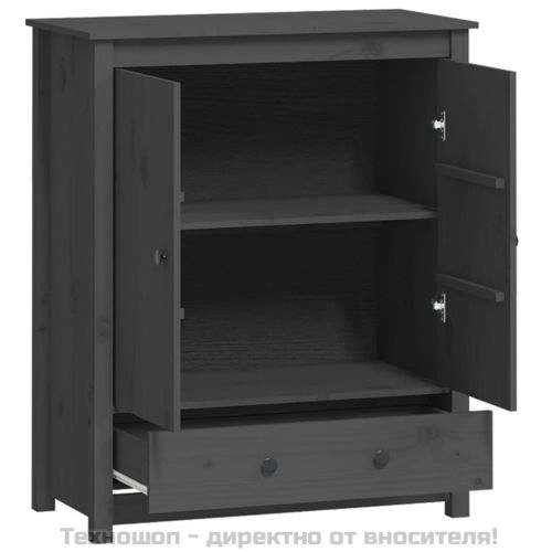 Висок шкаф, сив, 83x41,5x100 см, бор масив