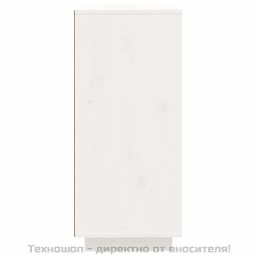 Сайдборд, бял, 60x35x80 см, бор масив