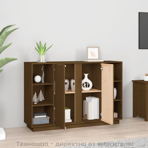 Сайдборд, меденокафяв, 120x35x80 см, бор масив