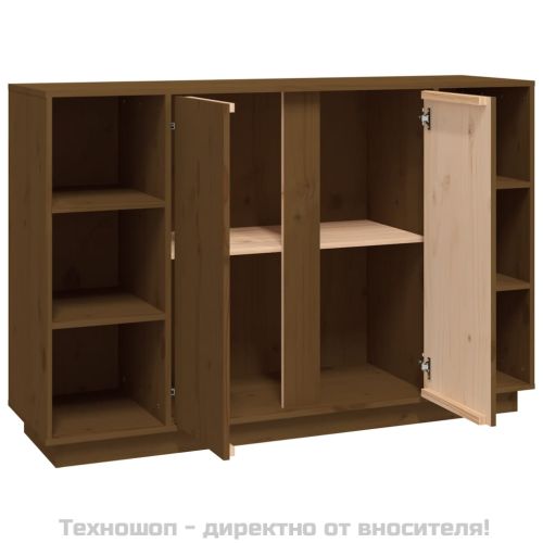 Сайдборд, меденокафяв, 120x35x80 см, бор масив