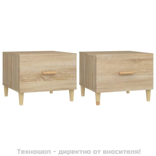 Кафе маси, 2 бр, дъб сонома, 50x50x40 см, инженерно дърво