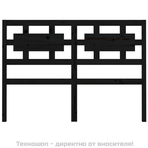Горна табла за легло, черна, 125,5x4x100 см, бор масив