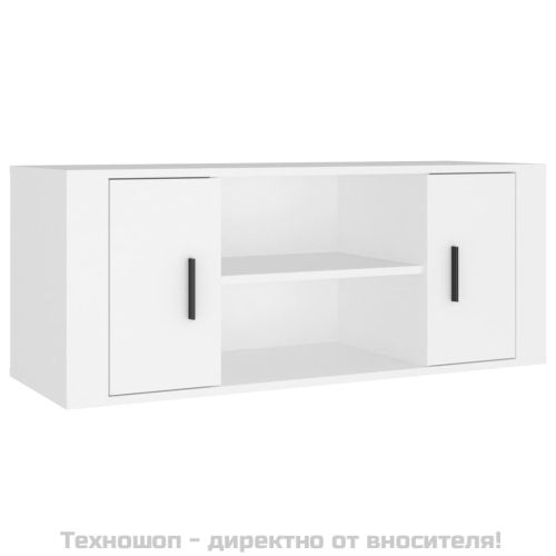 ТB шкаф, бял, 100x35x40 см, инженерно дърво