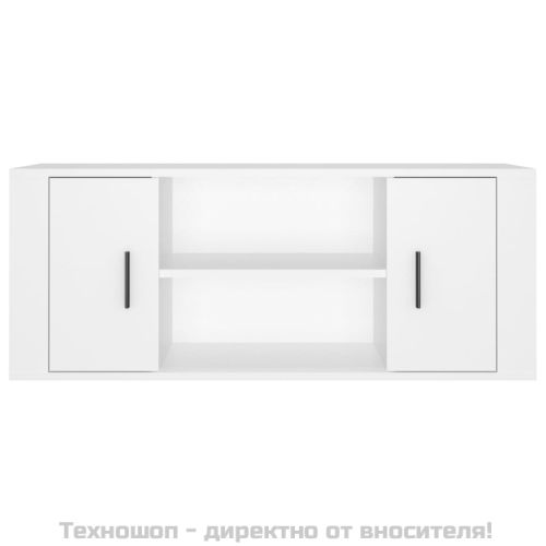 ТB шкаф, бял, 100x35x40 см, инженерно дърво