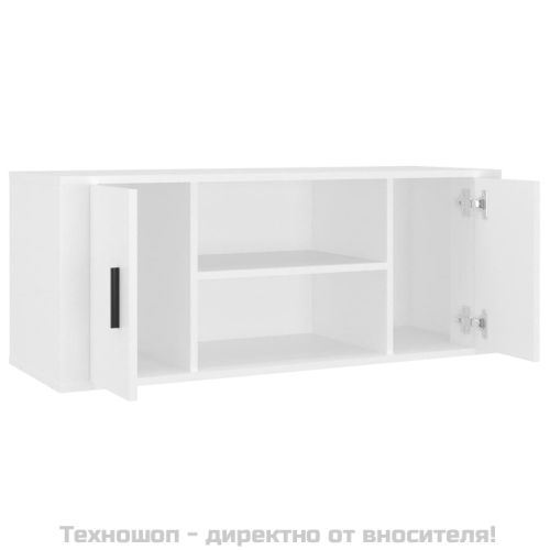 ТB шкаф, бял, 100x35x40 см, инженерно дърво