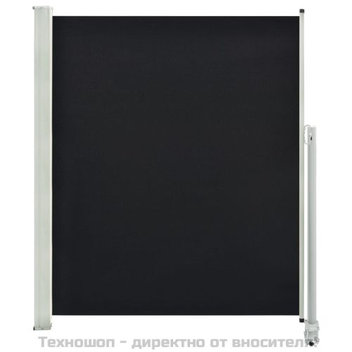 Прибираща се странична тента, 160х300 см, черна