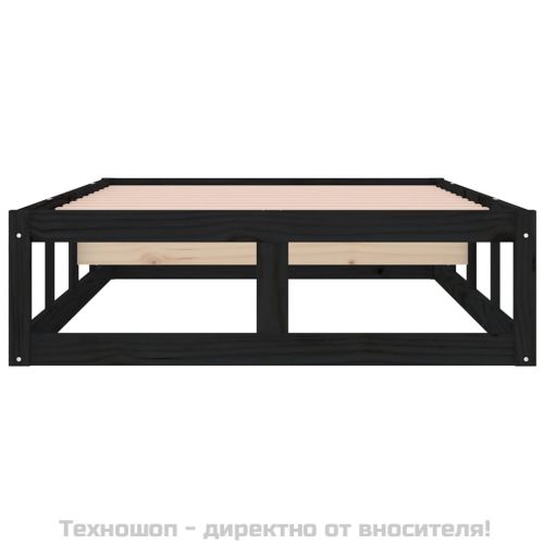 рамка за легло черна 75x190 см Small Single дърво масив