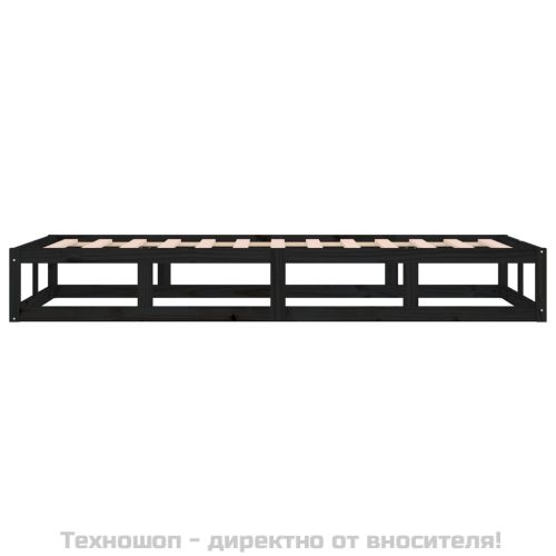 рамка за легло черна 75x190 см Small Single дърво масив