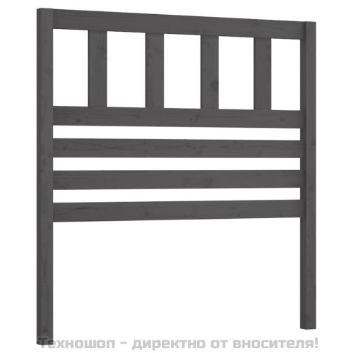 Горна табла за легло, сива, 106x4x100 см, бор масив