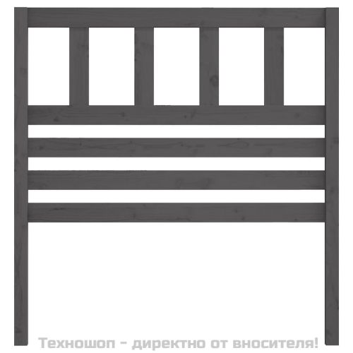 Горна табла за легло, сива, 106x4x100 см, бор масив