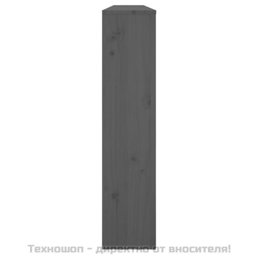 Параван за радиатор сив 169x19x84 см борово дърво масив