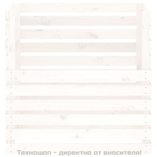 Компостер, бял, 80x80x78 см, борово дърво масив