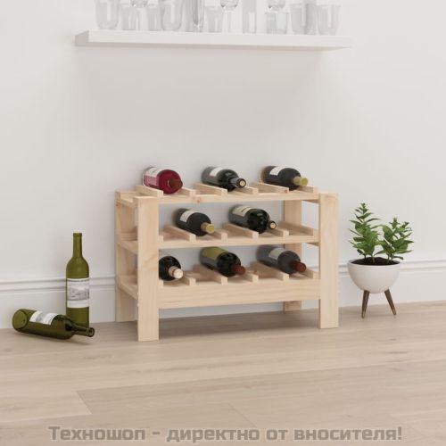 Поставка за вино 61,5x30x42 см масивна чамова дървесина
