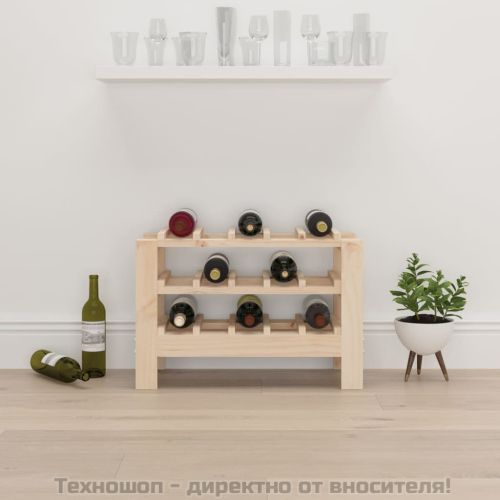 Поставка за вино 61,5x30x42 см масивна чамова дървесина
