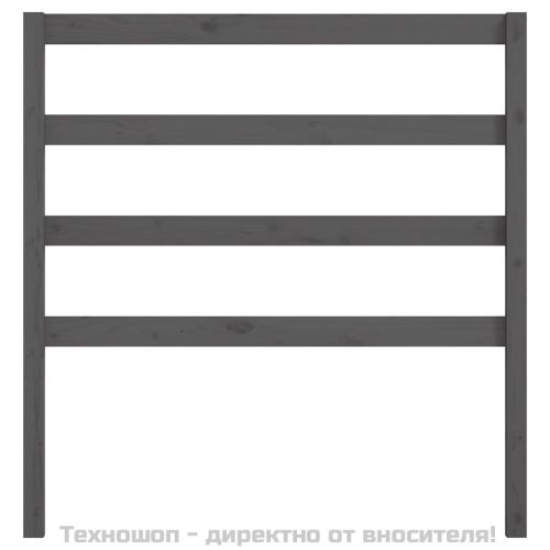 Горна табла за легло, сива, 95x4x100 см, бор масив