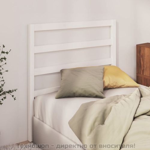Горна табла за легло, бяла, 95x4x100 см, бор масив