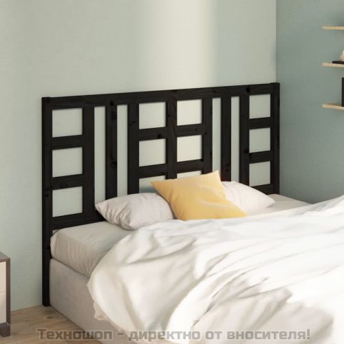 Горна табла за легло, черна, 166x4x100 см, бор масив