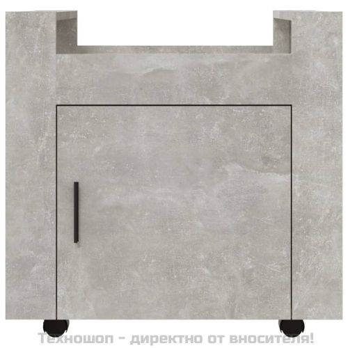 Бюро на колелца, бетонно сиво, 60x45x60 см, инженерно дърво