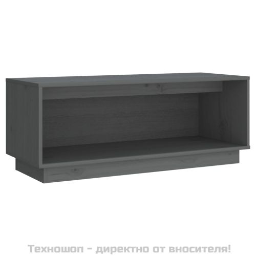 ТВ шкаф, сив, 90x35x35 см, бор масив