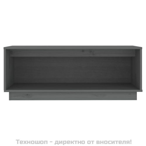 ТВ шкаф, сив, 90x35x35 см, бор масив