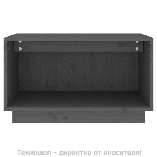 ТВ шкаф, сив, 60x35x35 см, бор масив