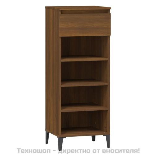 Етажерка за обувки, кафяво дъб, 40x36x105 см, инженерно дърво