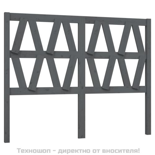 Горна табла за легло, сива, 146x4x100 см, бор масив