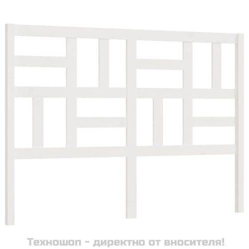 Горна табла за легло, бяла, 126x4x104 см, бор масив