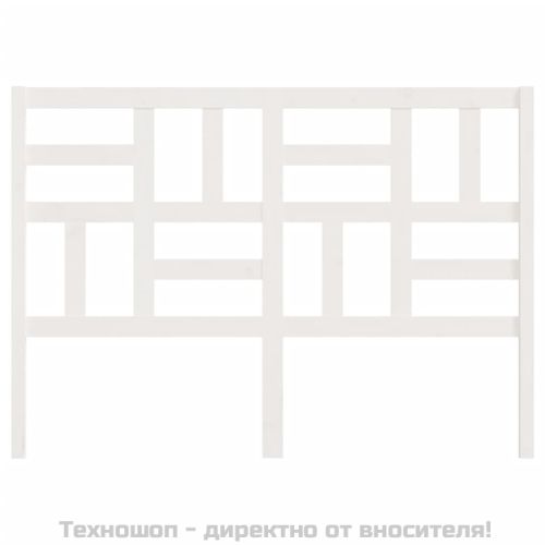Горна табла за легло, бяла, 126x4x104 см, бор масив