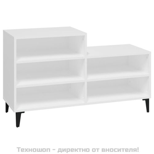 Шкаф за обувки, бял, 102x36x60 см, инженерно дърво