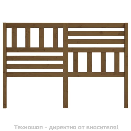 Горна табла за легло, меденокафява, 126x4x100 см, бор масив