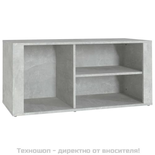 Шкаф за обувки, бетонно сив, 100x35x45 см, инженерно дърво