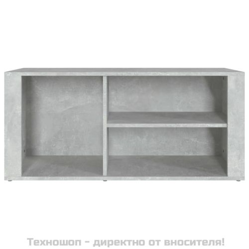 Шкаф за обувки, бетонно сив, 100x35x45 см, инженерно дърво
